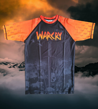 Raven Feeder - Orange WARCRY Short Sleeve Rashguard - BJJ - No-Gi - Rash guard - Fight Wear - Viking - Pagan - Heathen - WARCRY