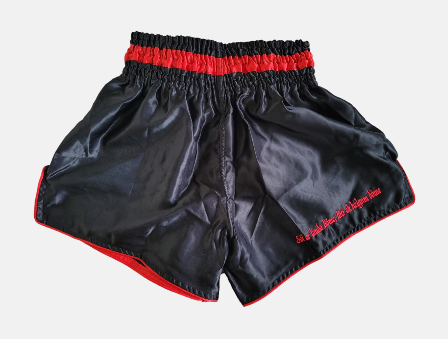 WARCRY Muay Thai Shorts Sun wheel Rune Poem Solar Worship Kickboxing MMA Boxing Thai Boxing Medieval Sun Gift Sparring Red