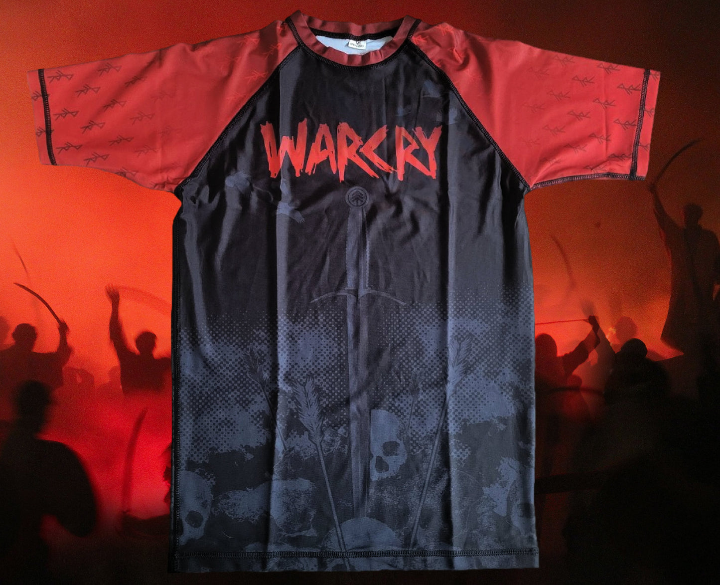 Raven Feeder - Red WARCRY Short Sleeve Rashguard - BJJ - No-Gi - Rash guard - Fight Wear - Viking - Pagan - Heathen - WARCRY