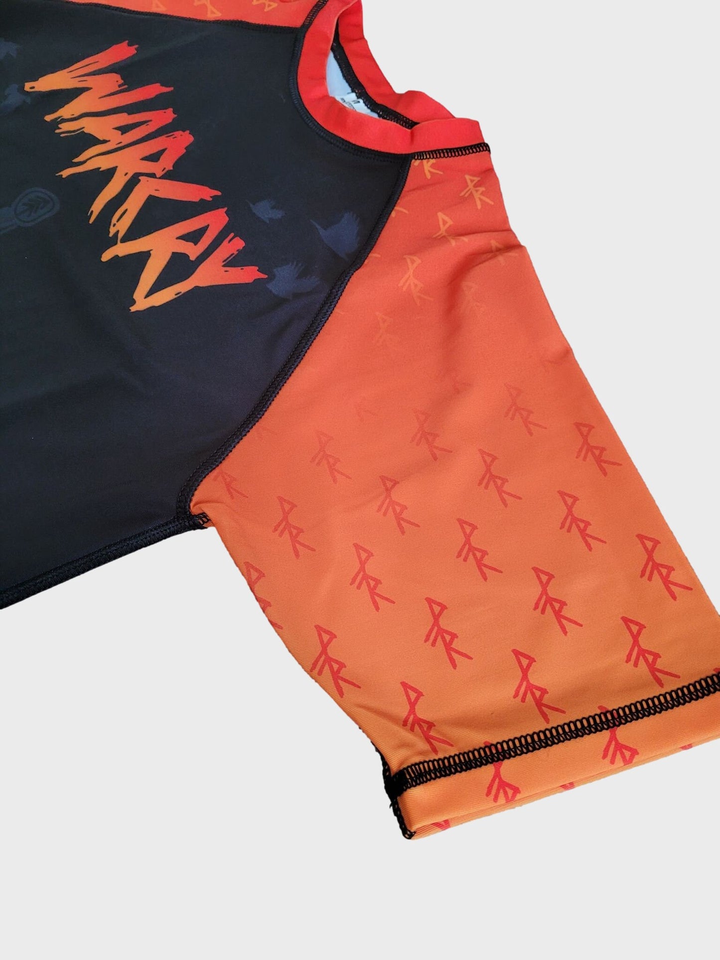 Raven Feeder - Orange WARCRY Short Sleeve Rashguard - BJJ - No-Gi - Rash guard - Fight Wear - Viking - Pagan - Heathen - WARCRY