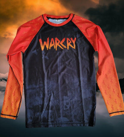 Long Sleeve BJJ Rashguard Raven Feeder Orange WARCRY No-Gi Rash guard Fight Wear Viking Pagan Heathen