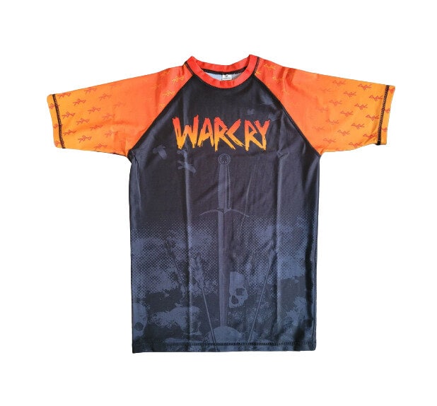 Raven Feeder - Orange WARCRY Short Sleeve Rashguard - BJJ - No-Gi - Rash guard - Fight Wear - Viking - Pagan - Heathen - WARCRY